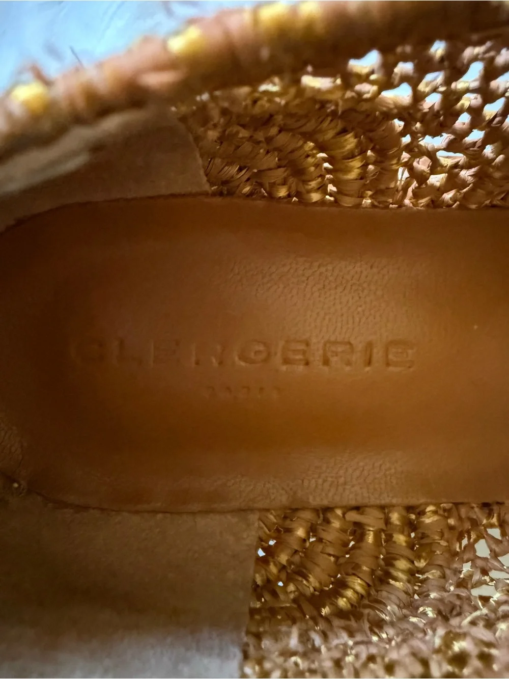 Robert Clergerie Woven Crochet Lace-Up Flats in Tan
